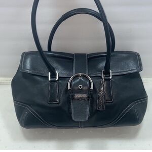 Vintage Coach Bag Y2K Leather Soho Hamptons Flap Satchel Shoulder Handbag 9550